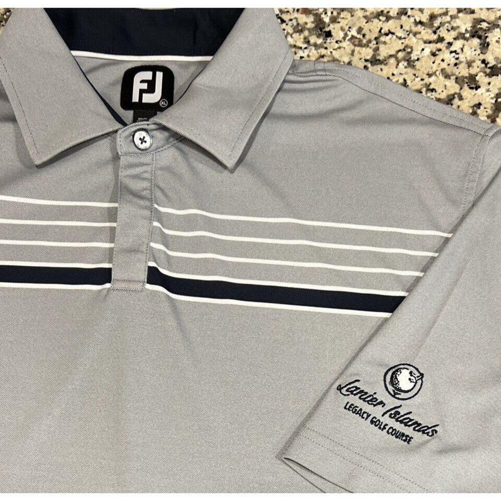 Footjoy Mens Short Sleeve Polo Shirt Lanier Islands‎ Legacy Golf Course Gray XL